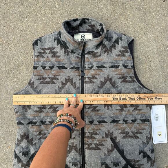 Outback Trading Rosalie Vest XL gray brown tan southwestern cinched waist NWT - Picture 6 of 7